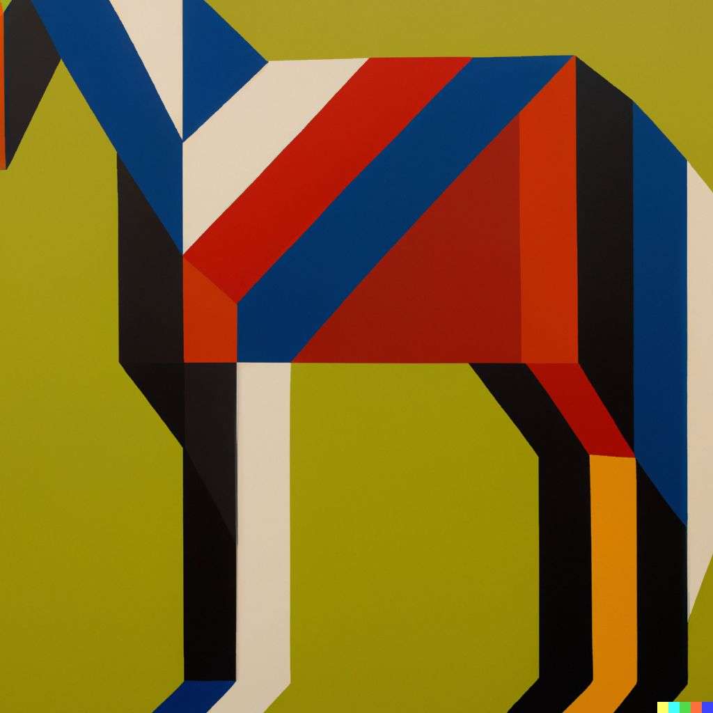 a horse, painting by Sol LeWitt
